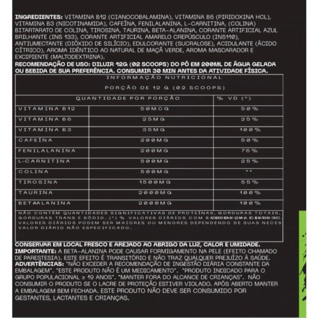 Pré treino Gladiator NFX (sabor Maça Verde) 360g - New Four Mednutri Store Distribuidora de produtos alimentação formulas infantis Belem PA 02